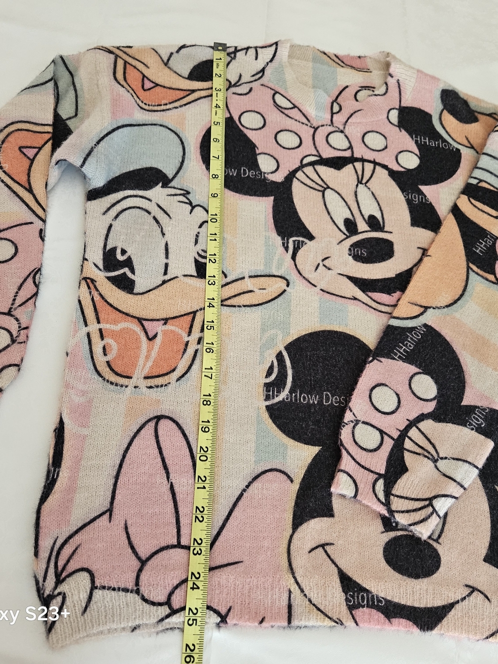 Harlow Designs Disney Mickey Minnie Mouse Pastel Knit Sweater Size M EUC - Picture 8 of 9